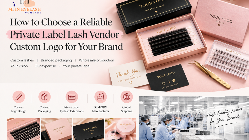 private label lash vendor custom logo services allow beauty brands, lash salons, distributors, and entrepreneurs to launch professional lash products under their own brand identity without building a factory themselves. At MIINEYELASH, we work with international customers who need private label eyelash products, custom packaging, product development, and reliable wholesale production. Choosing the right partner is not only about finding a low price. It is about product quality, customization, communication, production control, and long-term consistency. In this guide, our team shares the key points buyers should check before placing an order, from logo preparation and packaging to samples, production times, and minimum quantities.